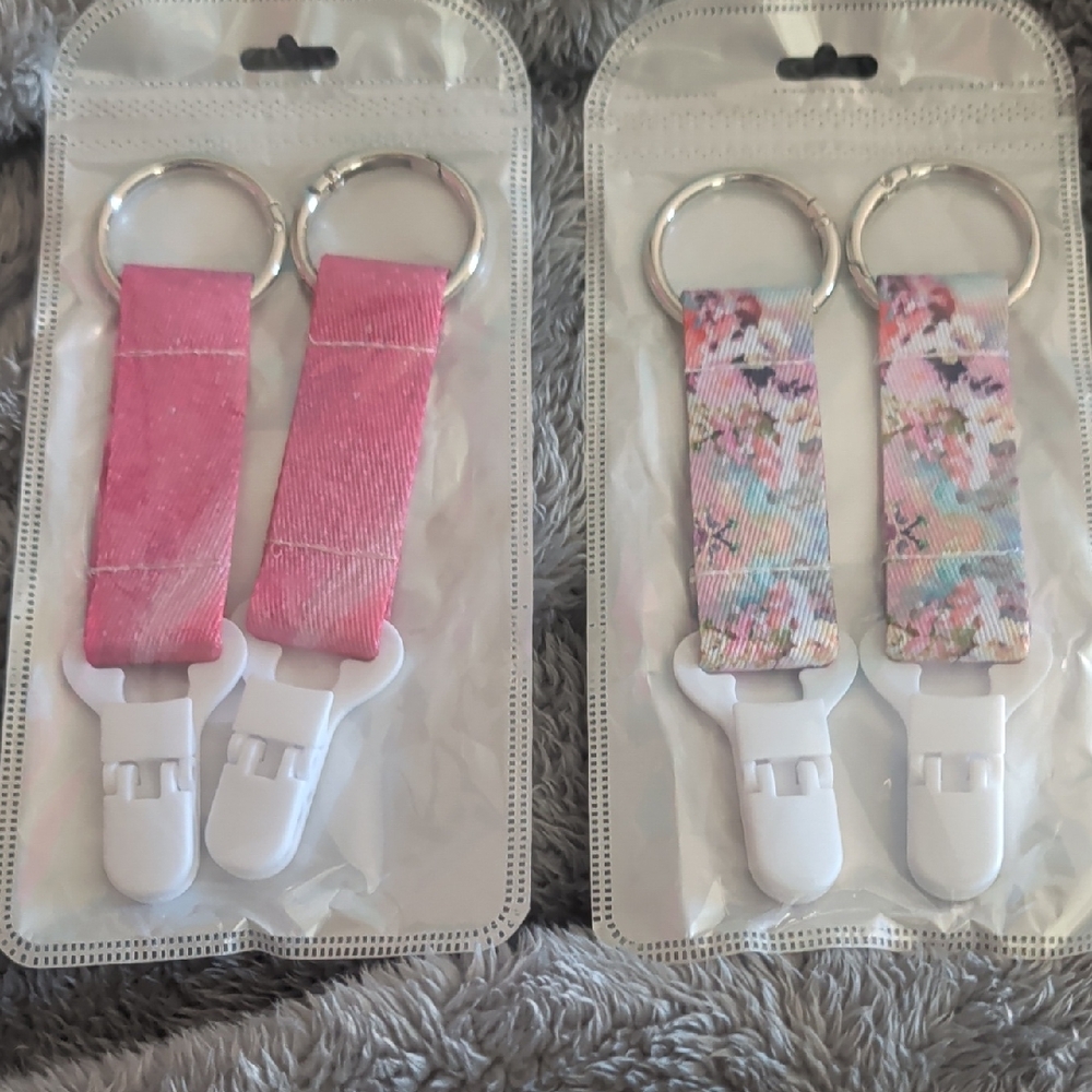 Pink and Floral Luggage/Backpack Clips/ pacifier clips